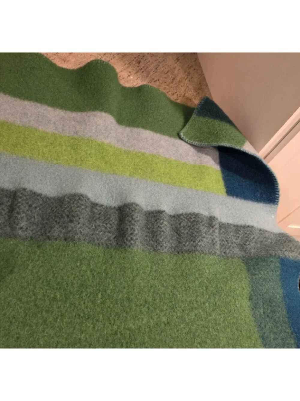 Roros Tweed Mikkel in Green Norwegian Wool Blanket Throw **Shrunk** 34x67